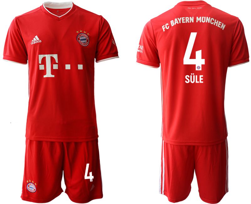 Men 2020-2021 club Bayern Munich home #4 red Soccer Jerseys->->Soccer Club Jersey